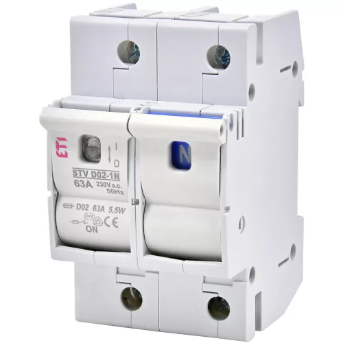 ETI 002271002 STV D02 Biztosítós leválasztó kapcsoló, 1P+N 3 modul 63A