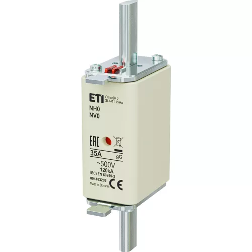 ETI 004183209 BIZTOSÍTÉK NH 0 35A Biztosító betét gL-gG KOMBI 500V késes