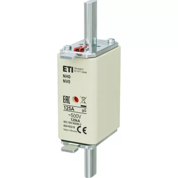   ETI 004183215 BIZTOSÍTÉK NH 0 125A Biztosító betét gL-gG KOMBI 500V késes