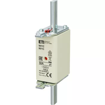   ETI 004184211 BIZTOSÍTÉK NH1 50A Biztosító betét C gL-gG KOMBI 500V késes
