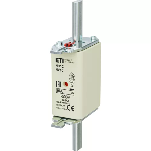 ETI 004184211 BIZTOSÍTÉK NH1 50A Biztosító betét C gL-gG KOMBI 500V késes