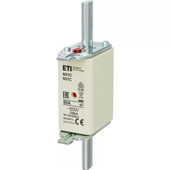   ETI 004184213 BIZTOSÍTÉK NH1 80A Biztosító betét C gL-gG KOMBI 500V késes