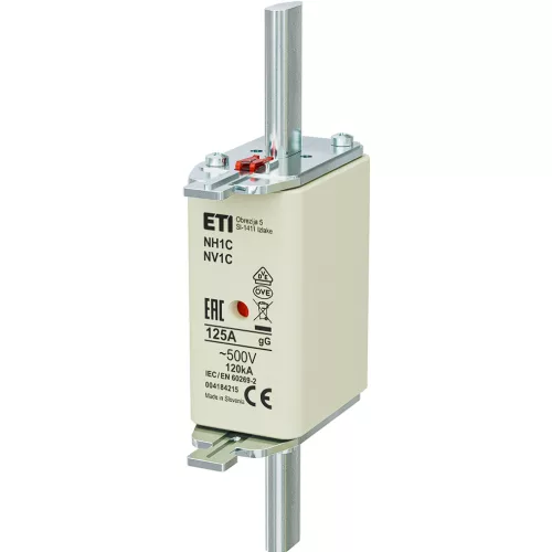 ETI 004184215 BIZTOSÍTÉK NH1 125A Biztosító betét C gL-gG KOMBI 500V késes