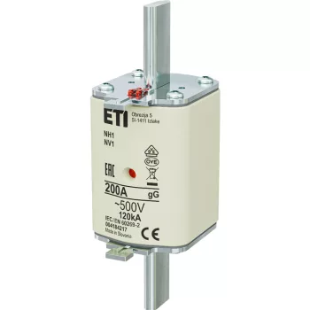  ETI 004184217 BIZTOSÍTÉK NH1 200A Biztosító betét gL-gG KOMBI 500V késes