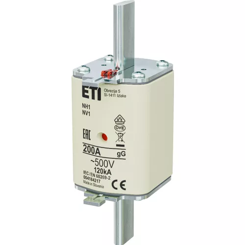 ETI 004184217 BIZTOSÍTÉK NH1 200A Biztosító betét gL-gG KOMBI 500V késes