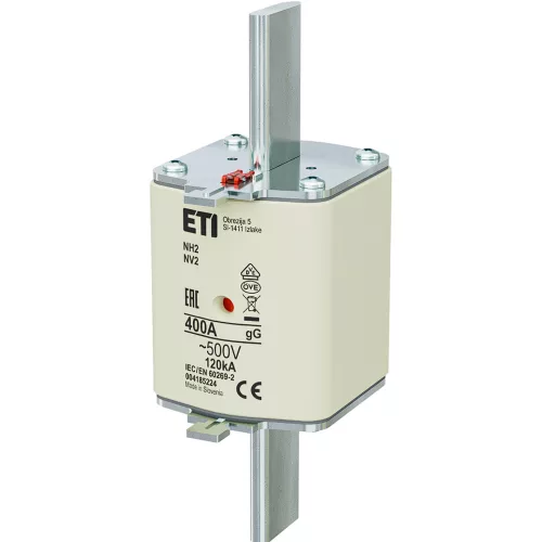ETI 004185224 BIZTOSÍTÉK NH2 400A Biztosító betét gL-gG KOMBI 500V késes