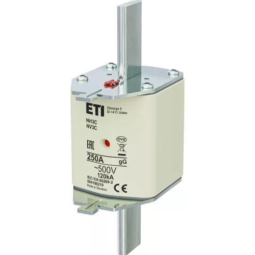 ETI 004186219 BIZTOSÍTÉK NH3 250A Biztosító betét C gL-gG KOMBI 500V késes