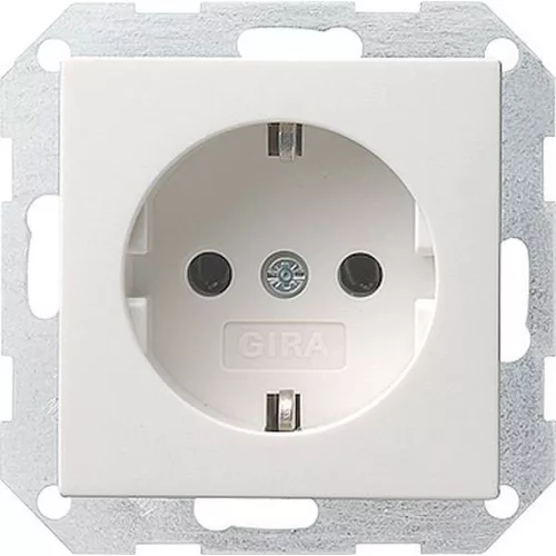 Gira 018803 ST55 162 földelt dugalj 1-es központi fedlap fehér IP20 süllyesztett rugós