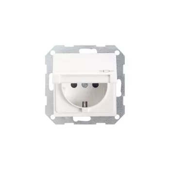 Gira 045403 ST55 földelt dugalj 1-es központi fedlap csapófedéllel fehér IP20 süllyesztett rugó