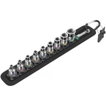   WERA Dugókulcs készlet karabineres tartóval 1/4" 1/4 "kulcs 10-darabos Belt A 1 Zyklop - 05003880001