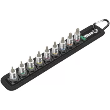   WERA Bitkészlet karabineres tartóval 1/4" 9db/TX TORX HF Zyklop - 05003882001