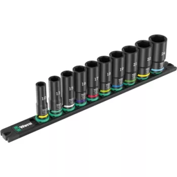   WERA 9660 Magnetic Rail B Impaktor Deep Set 1 Socket Set, gépi dugókulcs készlet 10 db, 3/8" - 05005590001
