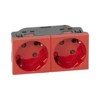   LEGRAND 077412 Mosaic 2x2P+F DLP csatlakozó aljzat rugós piros