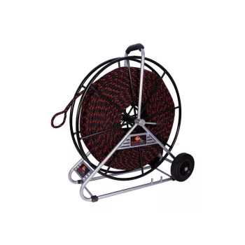 RUNPOTEC 101200 Poliészter behúzó kötél acélcsévélő dobbal 12 mm 150 m 2180 kg