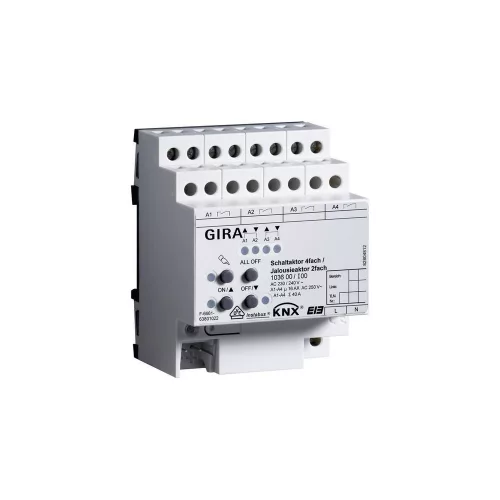 Gira 103600 Kapcsoló/zsalu aktor 4-es/2-es KNX/EIB REG