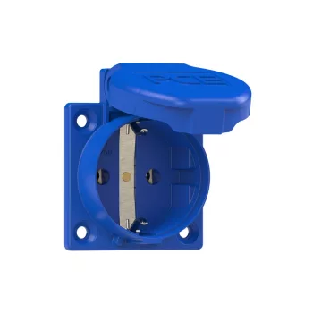 PCE 105-OB Ipari csatlakozó kék beépíthető csapfedeles háztartási aljzat 230V