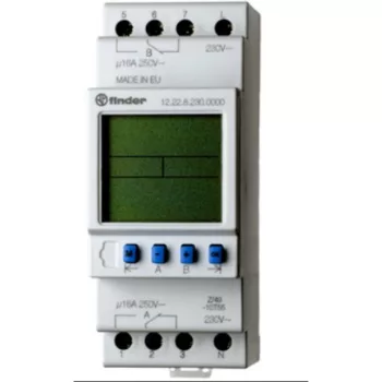   FINDER 12.22.8.230.0000 Elektronikus kapcsolóóra kalapsínre heti programos 2mod. 2 v érintkezős