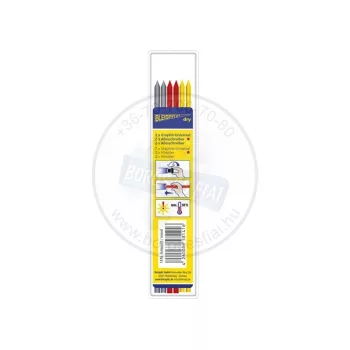   BLEISPITZ mélyfurat jelölőhöz töltőbetét grafit/piros/citromsárga 3x2db No.1416