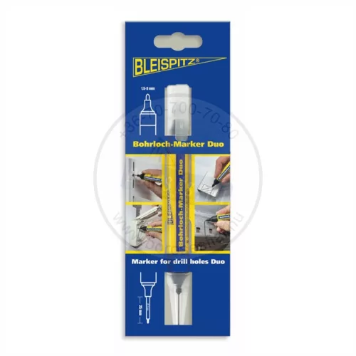 BLEISPITZ Duo kétvégű mélyfurat jelölőfilc 2x25/1,5-3,0mm fekete No.1720