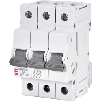 ETI 1900333 ETIMAT6 C32A 3p 6kA Kismegszakító, 3 modul