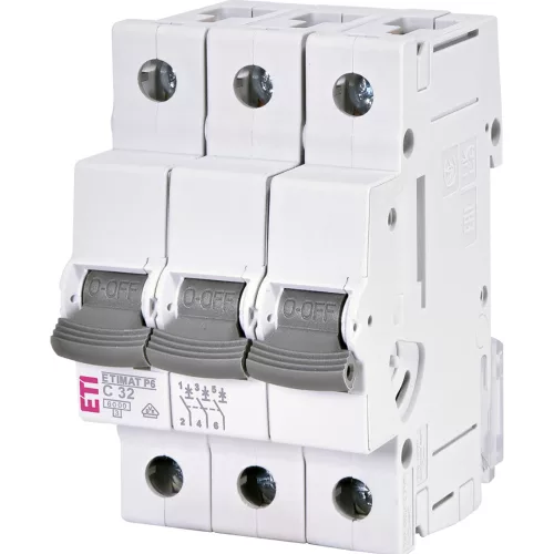 ETI 1900333 ETIMAT6 C32A 3p 6kA Kismegszakító, 3 modul