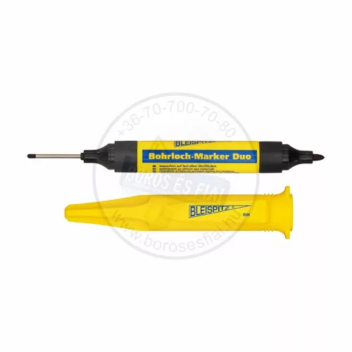 BLEISPITZ Duo kétvégű mélyfuratjelölő 2x25/1,5-3,0mm fekete filc+övtok 
