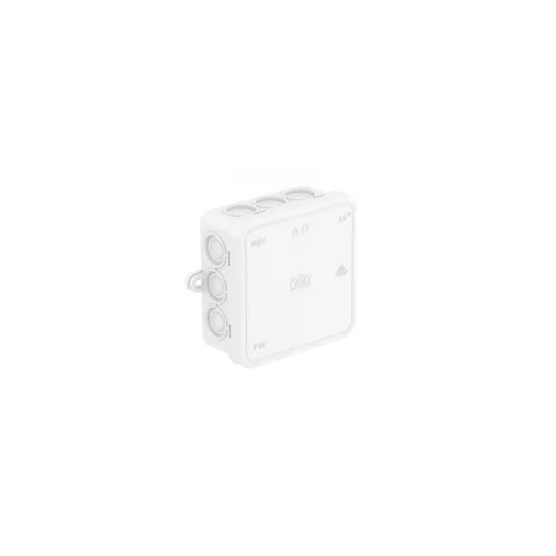 OBO 2000180 Kötődoboz falonkívüli műanyag 85mm x 85mm 40mm fehér IP55 A 11 HF RW