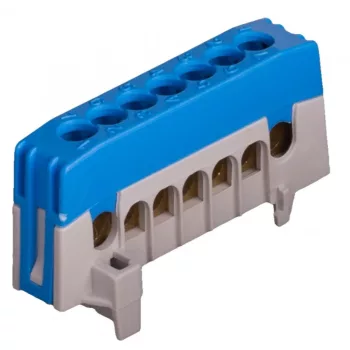   POLLMANN 2020266 N7-F2 Csatlakozó sorkapocs, szigetelt csavaros sínre pattintható kék
