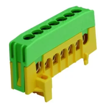 POLLMANN 2020267 SL7-F2 Csatlakozó sorkapocs, szigetelt csavaros sínre pattintható zöld/sárga