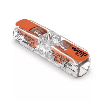 WAGO 221-2411 COMPACT vezetékösszekötő, minden vezetéktípushoz, max. 4 mm², 2 vezeték