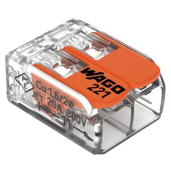   WAGO 221-412 Vezeték összekötő oldható 2P 0,2-4mm2 100db/csomag
