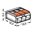 WAGO 221-413 Vezeték összekötő oldható 3P 0,2-4mm2 50db/csomag