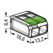 WAGO 221-422 Vezeték összekötő oldható 2P 0,2-4mm2 GREEN RANGE