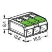WAGO 221-423 Vezeték összekötő oldható 3P 0,2-4mm2 GREEN RANGE