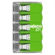 WAGO 221-425 Vezeték összekötő oldható 5P 0,2-4mm2 GREEN RANGE