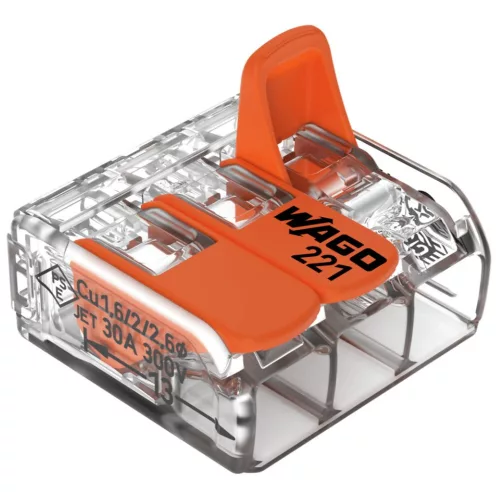 WAGO 221-613 Vezetékösszekötő 3-as 6mm2 30db/csomag