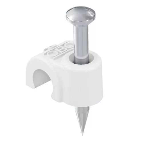 OBO 2225611 ISO Nagel-Clip 8mm L25 PP hófehér 25 RW 100db/csomag