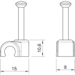OBO 2225611 ISO Nagel-Clip 8mm L25 PP hófehér 25 RW 100db/csomag