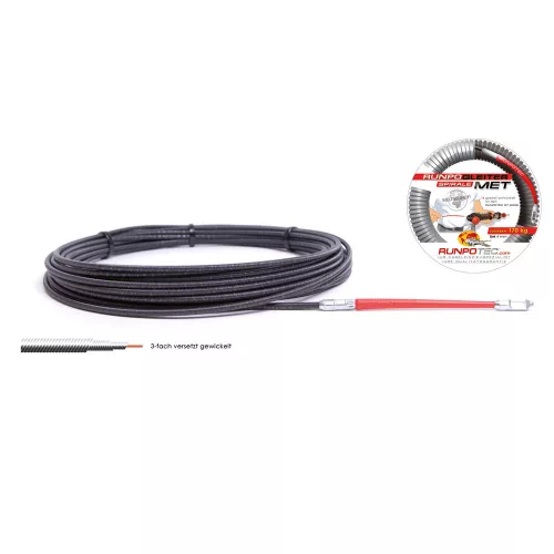 RUNPOTEC 300190 Rugós vezetékbehúzó fém, RUNPOGLEITER fejjel 20 m Ø 4mm