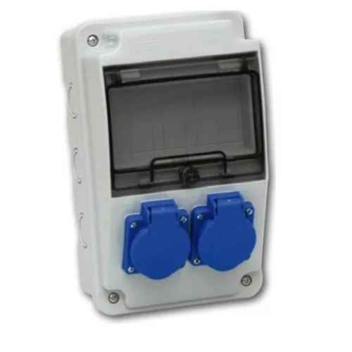 TP ELECTRIC 3318-200-0000 Ipari szerelt doboz 130x220 2x(2P+F) előlapon