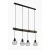 EGLO HORNINGTOPS 1 függeszték acél, fa fekete, natúr E27 4x40W - 43476