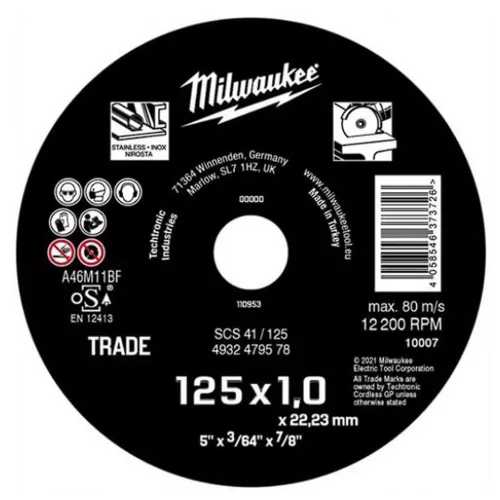 MILWAUKEE 4932479578 Vágókorong fémhez ECO SCS41 125x1.0mm-1 db