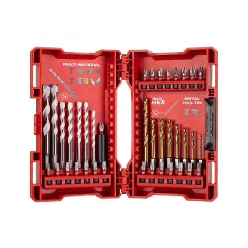 MILWAUKEE 4932479854 Univerzális fúrószár, bit és HSS TiN csigafúró készlet 39 részes 1/4"