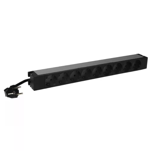 LEGRAND 646812 elosztósor 19"/1U normál KIM:9xSCK-gyv. TÁP: ht. -2P+fF 16A 3 méter