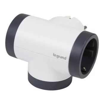   LEGRAND 694521 Hármas elágazású 2P+F elosztódugó forgatható 16A fehér-sötét szürke