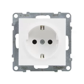   LEGRAND 721120 Suno 2P+F csatlakozóaljzat (rugós), biztonsági zsaluval, fehér