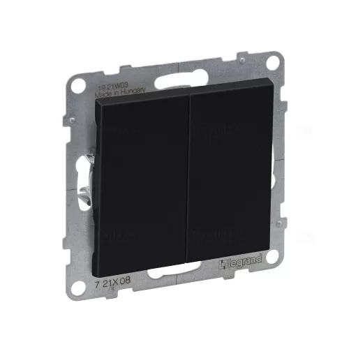 LEGRAND 721408 Suno kettős váltókapcsoló 10AX, fekete