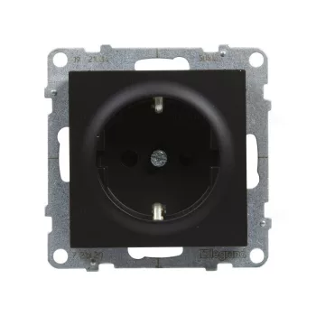   LEGRAND 721420 Suno 2P+F csatlakozóaljzat (rugós), biztonsági zsaluval, fekete