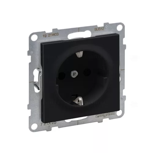LEGRAND 721425 Suno 2P+F csatlakozóaljzat (csavaros), fekete