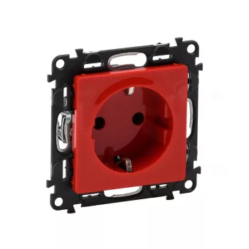 LEGRAND 753129 Valena Life 162 földelt dugalj központi fedlappal piros IP20